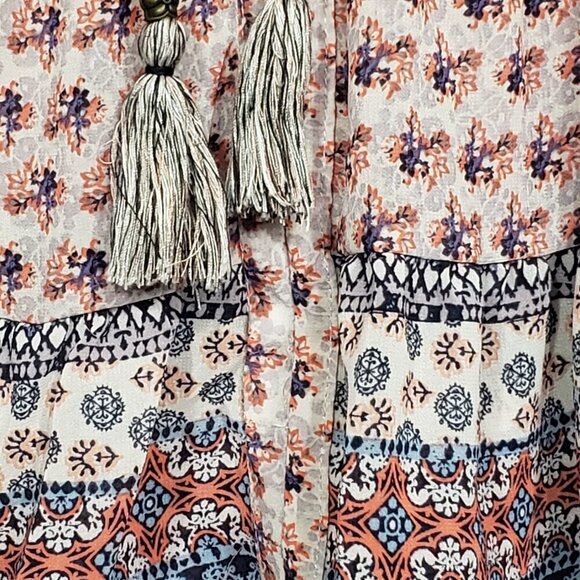 Knox Rose  Floral Sheer Blouse  Women's Large - Picture 4 of 4